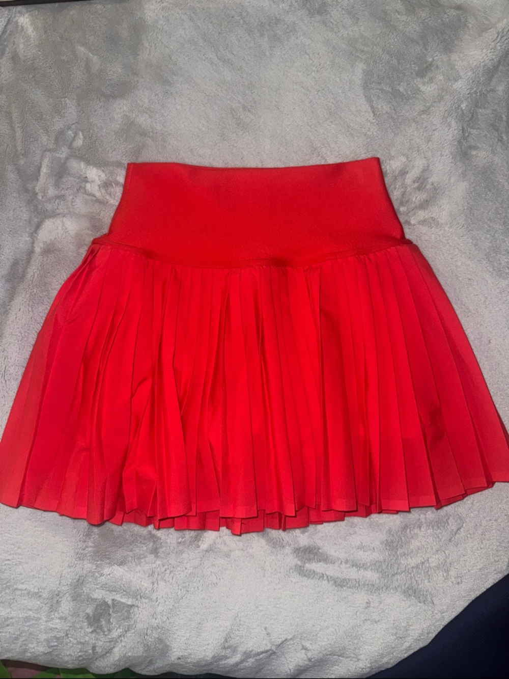 ALO Yoga Bright Red Pleated Mini Skirt